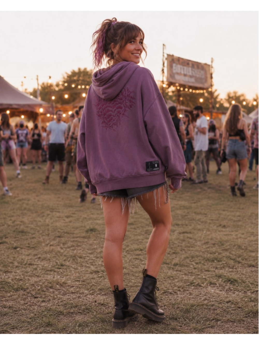 Ben Taverniti Unravel Project Purple Distressed Cropped Hoodie M